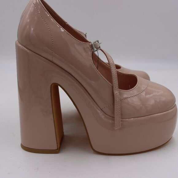 Forever 21 Cream Nude Ultra High Block Chunky Platform Maryjane 8 - Picture 1 of 11
